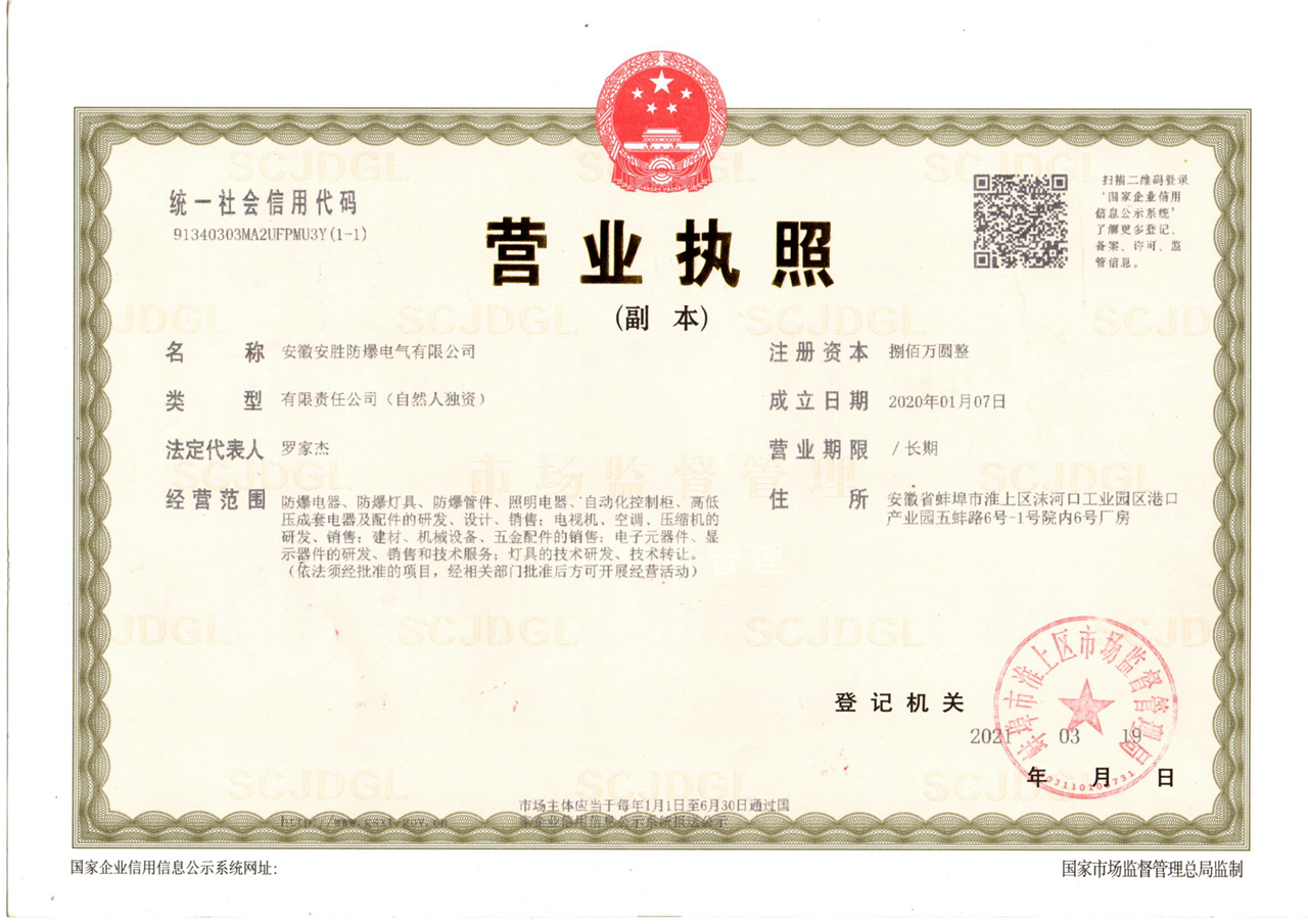 安徽安胜防爆电气有限公司