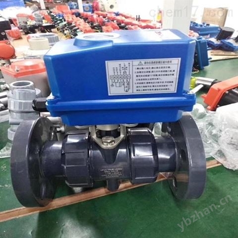 PTFE電動法蘭式氟塑料球閥
